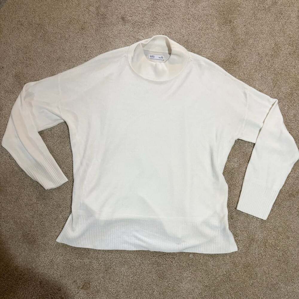 Croft & Barrow Women's White Mock Neck Pullover Sweater XXL